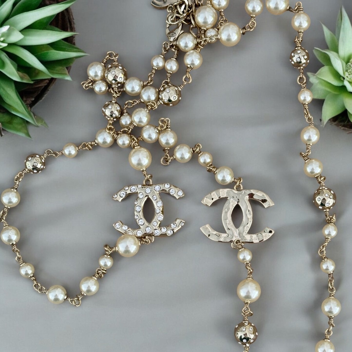 CHANEL Gold CC with Crystals Pre-Owned Necklace - My Mama Found What   My Mama Found What 