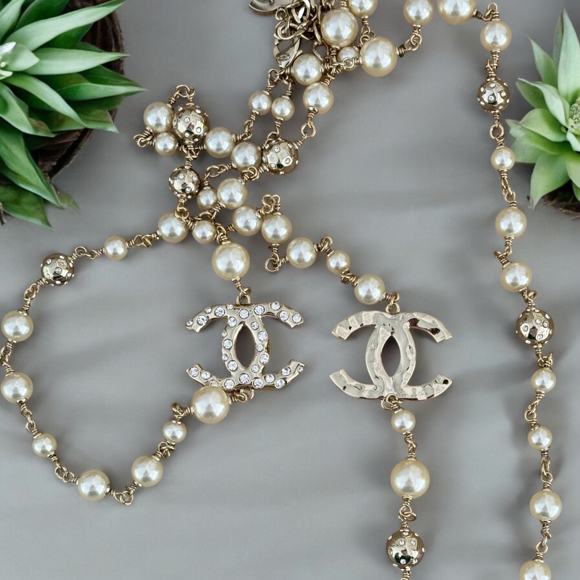 CHANEL Gold CC with Crystals Pre-Owned Necklace - My Mama Found What  