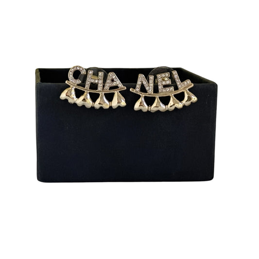 CHANEL MARK Gold W/ Hearts Pre-Owned Earrings - My Mama Found What  