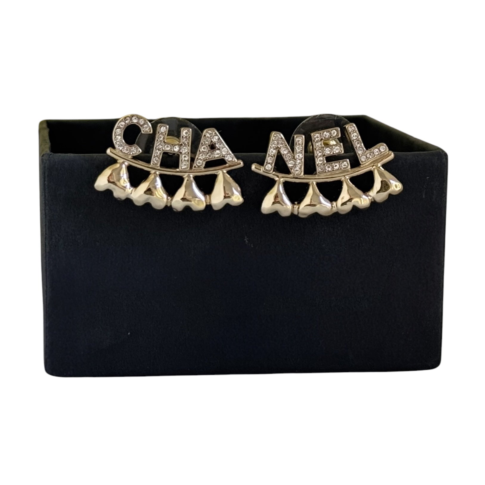 CHANEL MARK Gold W/ Hearts Pre-Owned Earrings - My Mama Found What  