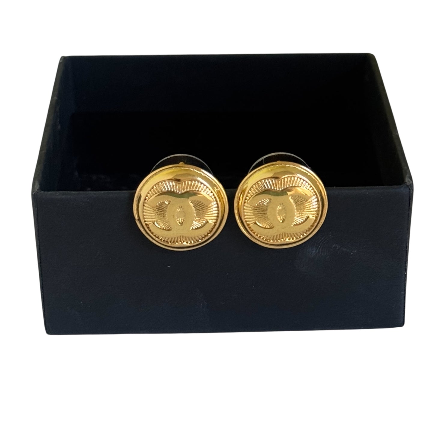 CHANEL Strass Round w/CC Button Sized Pre-Owned Earrings - My Mama Found What   My Mama Found What 