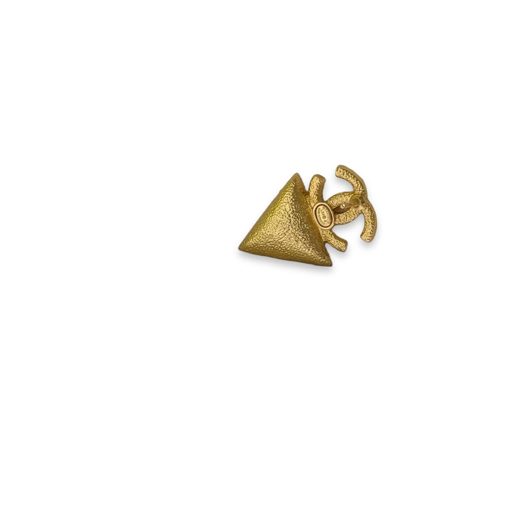 Chanel Bright Gold CC Triangle Crystal Post EarringsMy Mama Found What