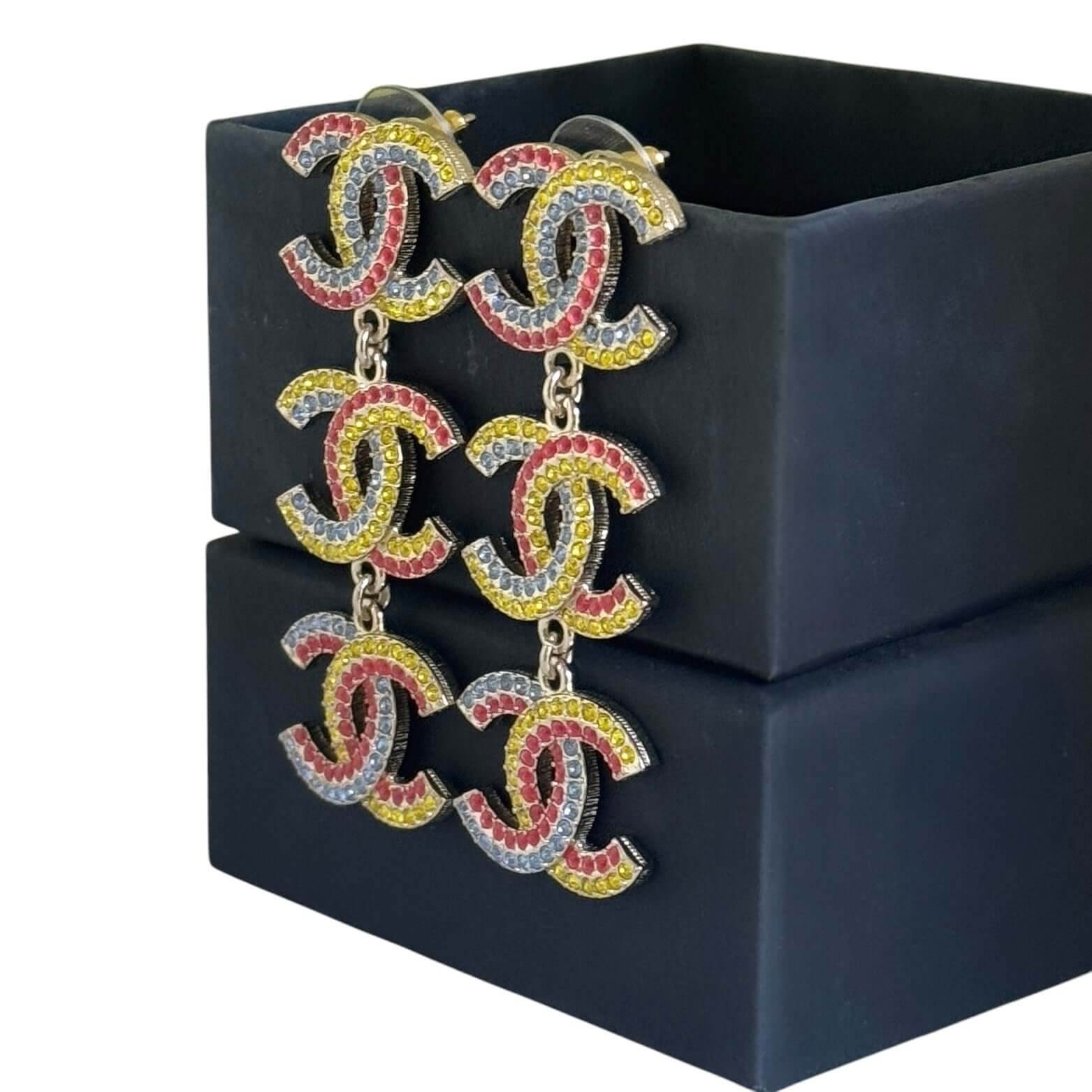 Chanel CC Colorful Pre-Owned Earrings - My Mama Found What 
