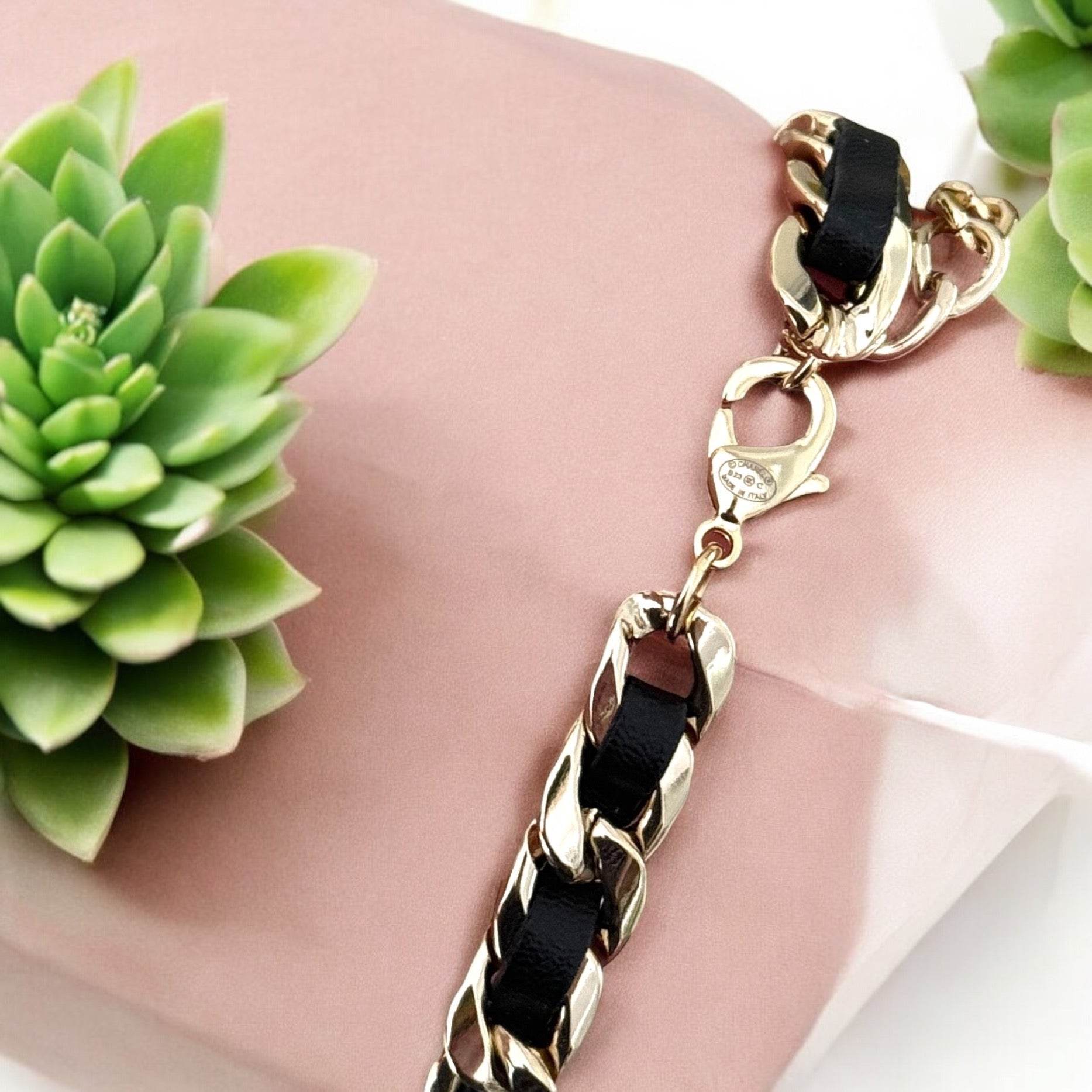 Chanel CC Gold Chain w/ Black Leather Pre-Owned Belt - My Mama Found What 
