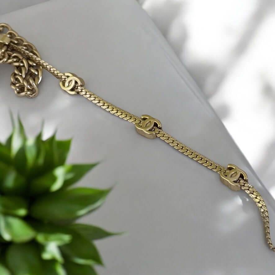 Chanel CC Gold Plated Adjustable CC Chain Pre-Owned S24 - My Mama Found What 
