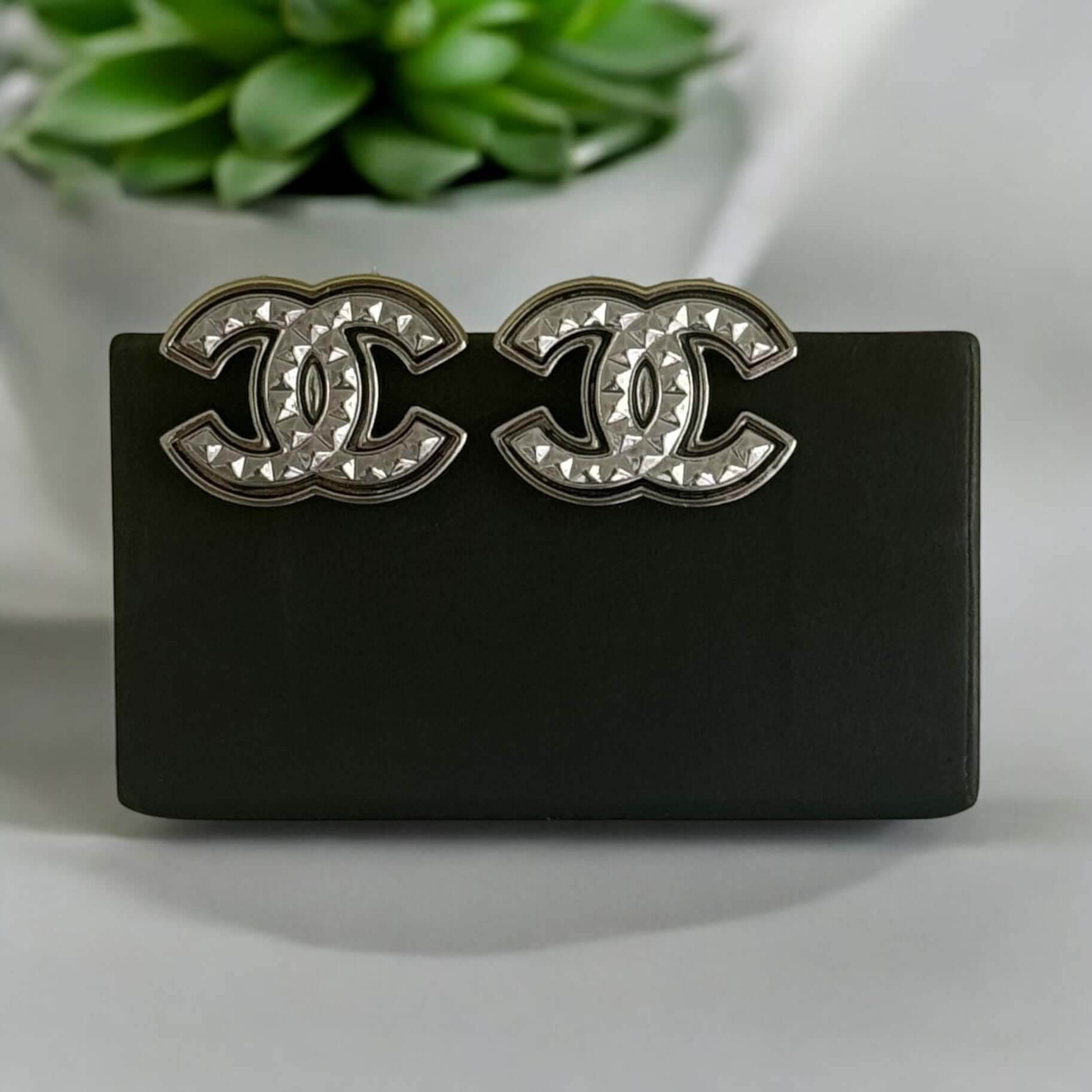 Chanel CC Gun Metal Pre-Owned Earrings - My Mama Found What 