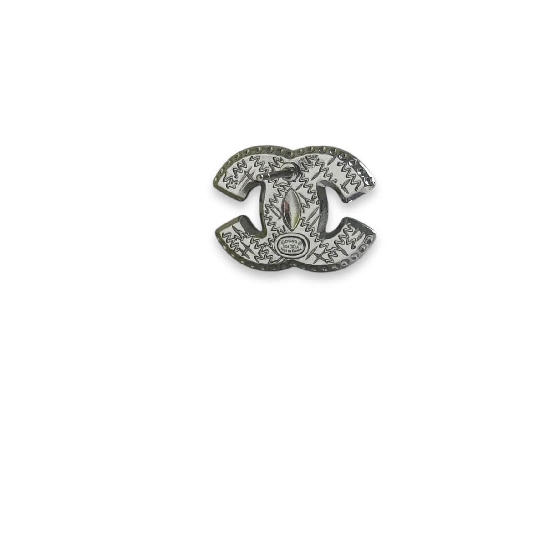 Chanel CC Gun Metal Pre-Owned Earrings - My Mama Found What 