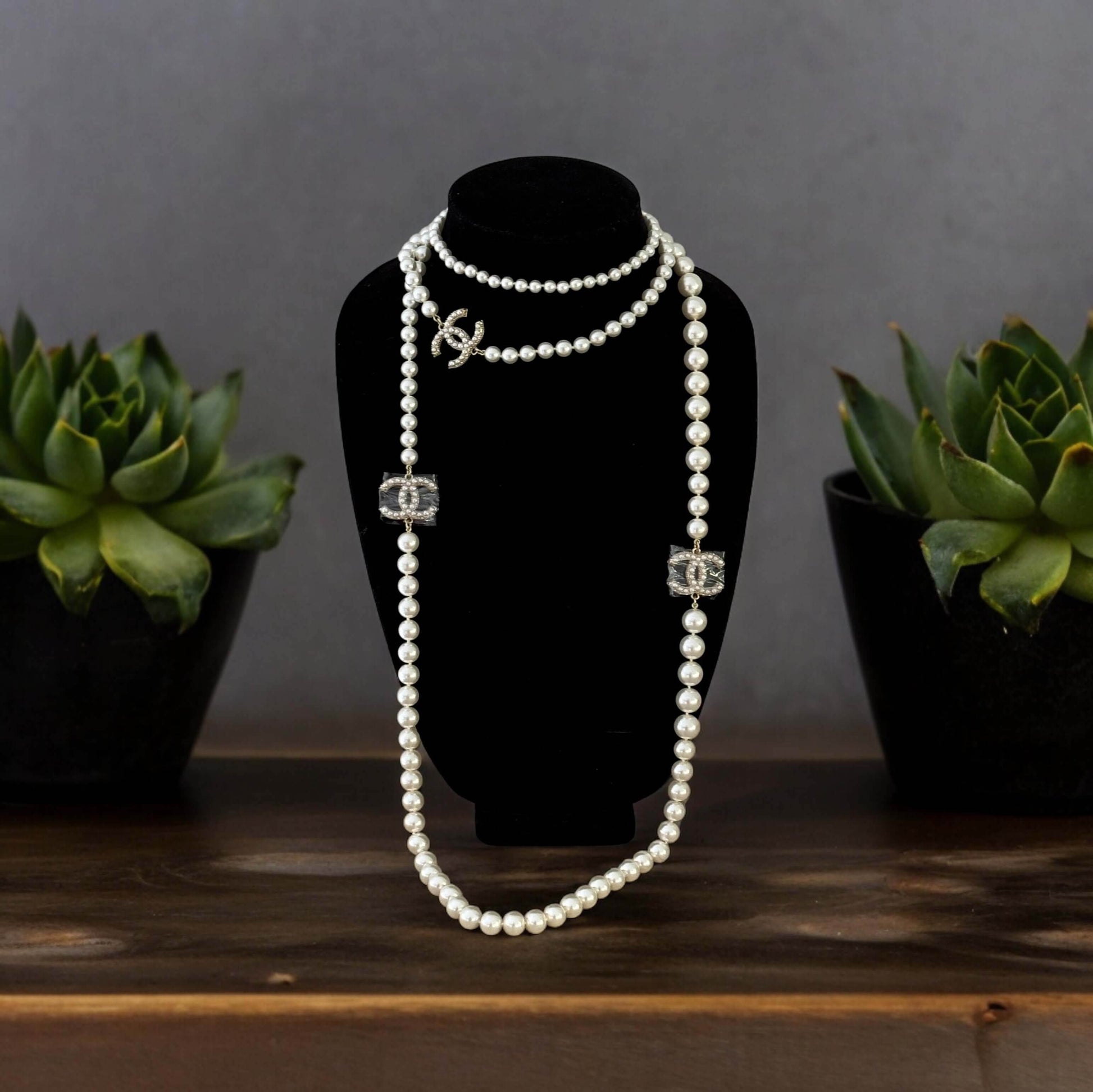 Chanel CC Knotted Pearl Long Sweater Necklace - My Mama Found What 