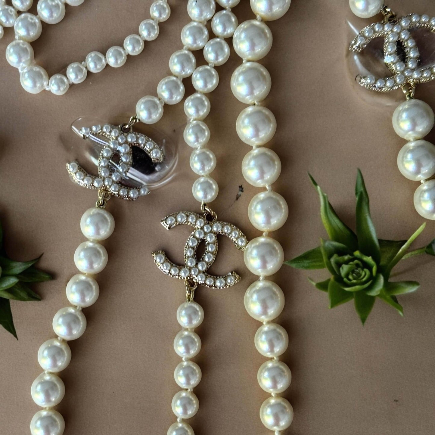 Chanel CC Knotted Pearl Long Sweater Necklace - My Mama Found What  My Mama Found What 