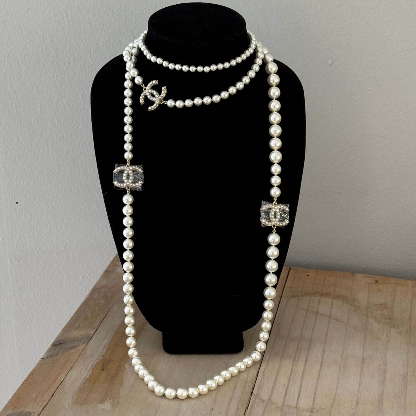 Chanel CC Knotted Pearl Long Sweater Necklace - My Mama Found What  My Mama Found What 