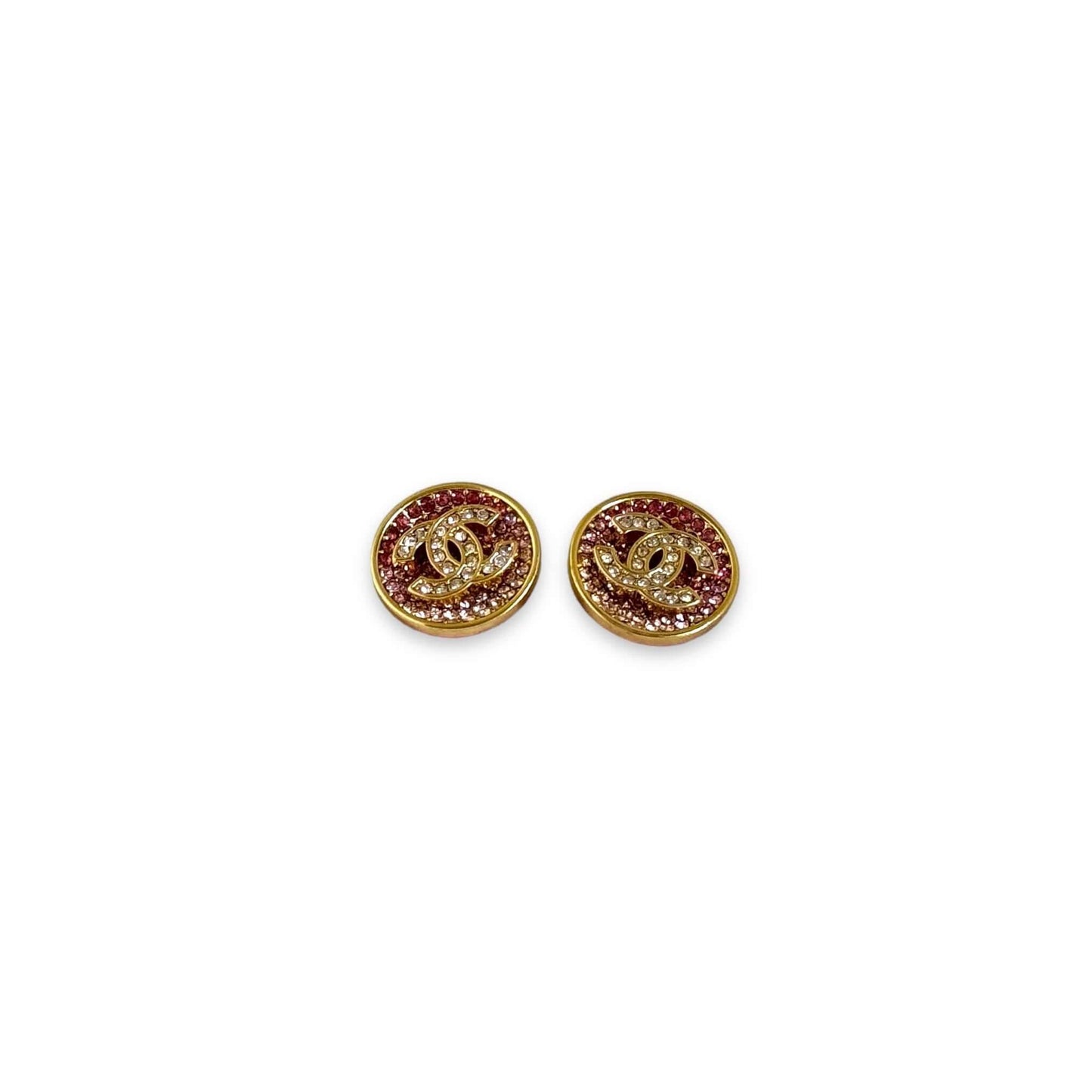 Chanel CC Round Crystal Encrusted Earrings - My Mama Found What  My Mama Found What 