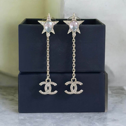 Chanel CC Star Dangle Pre-Owned Earrings - My Mama Found What 