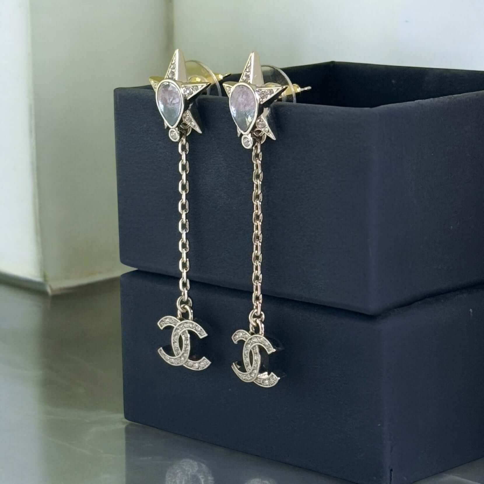 Chanel CC Star Dangle Pre-Owned Earrings - My Mama Found What 