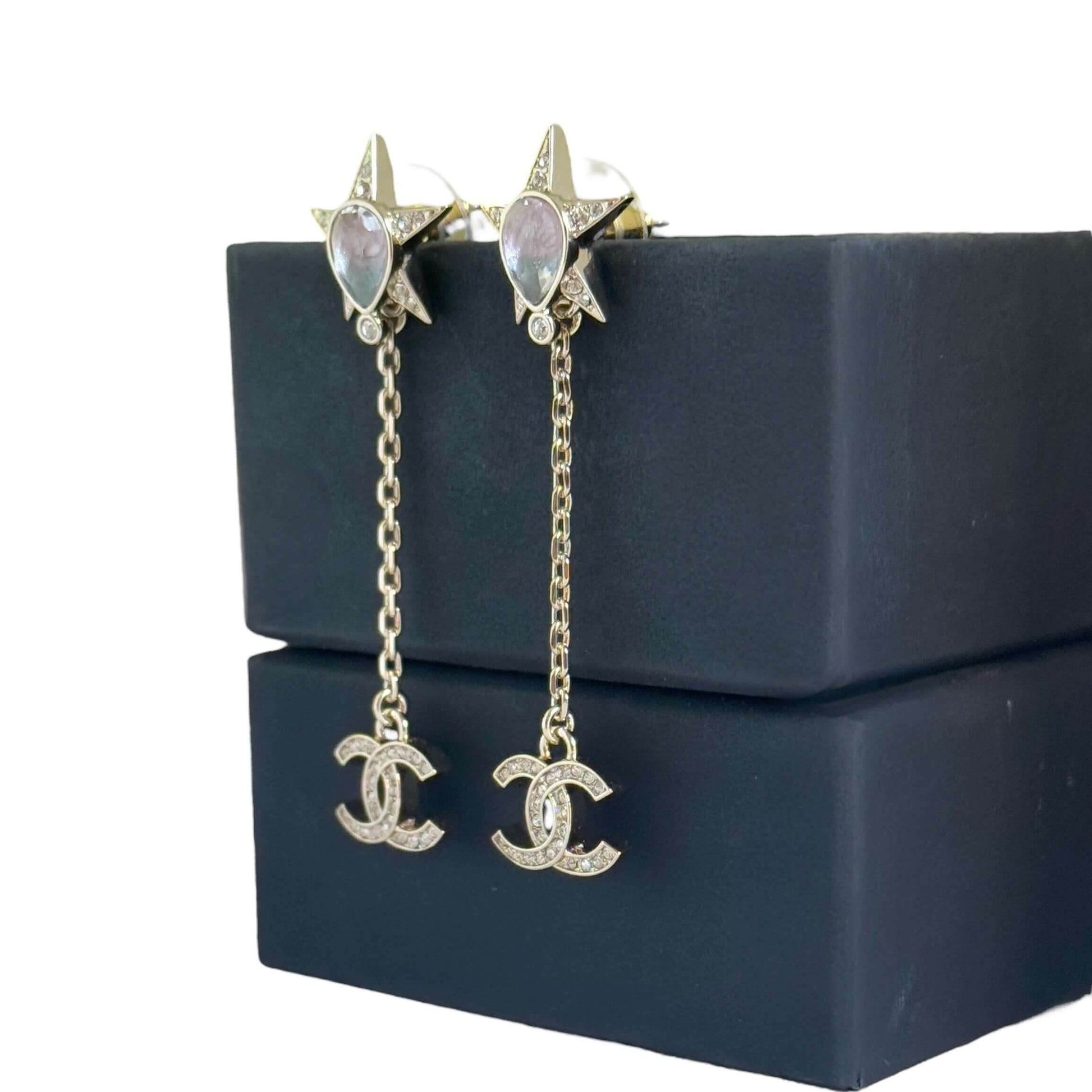 Chanel CC Star Dangle Pre-Owned Earrings - My Mama Found What 