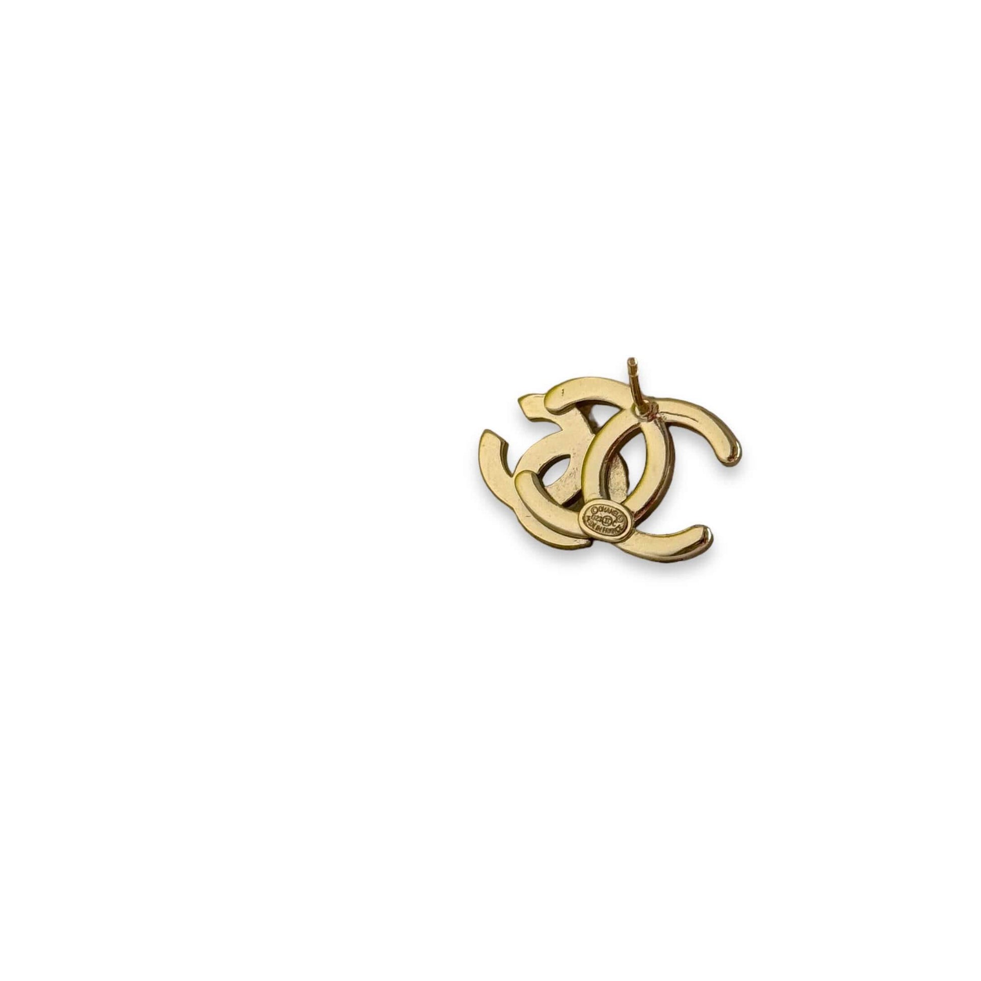 Chanel Gold CC Earrings w/ Crystals Pre-Owned - My Mama Found What 