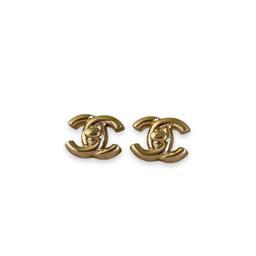 Chanel Gold CC Lock Smaller Post Earrings - My Mama Found What 