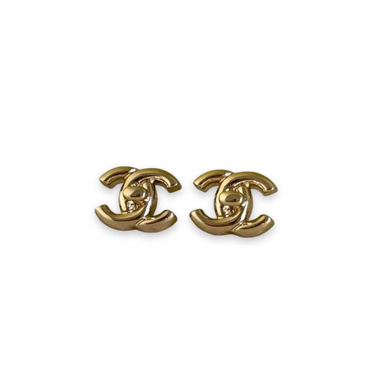 Chanel Gold CC Lock Smaller Post Earrings - My Mama Found What  My Mama Found What 