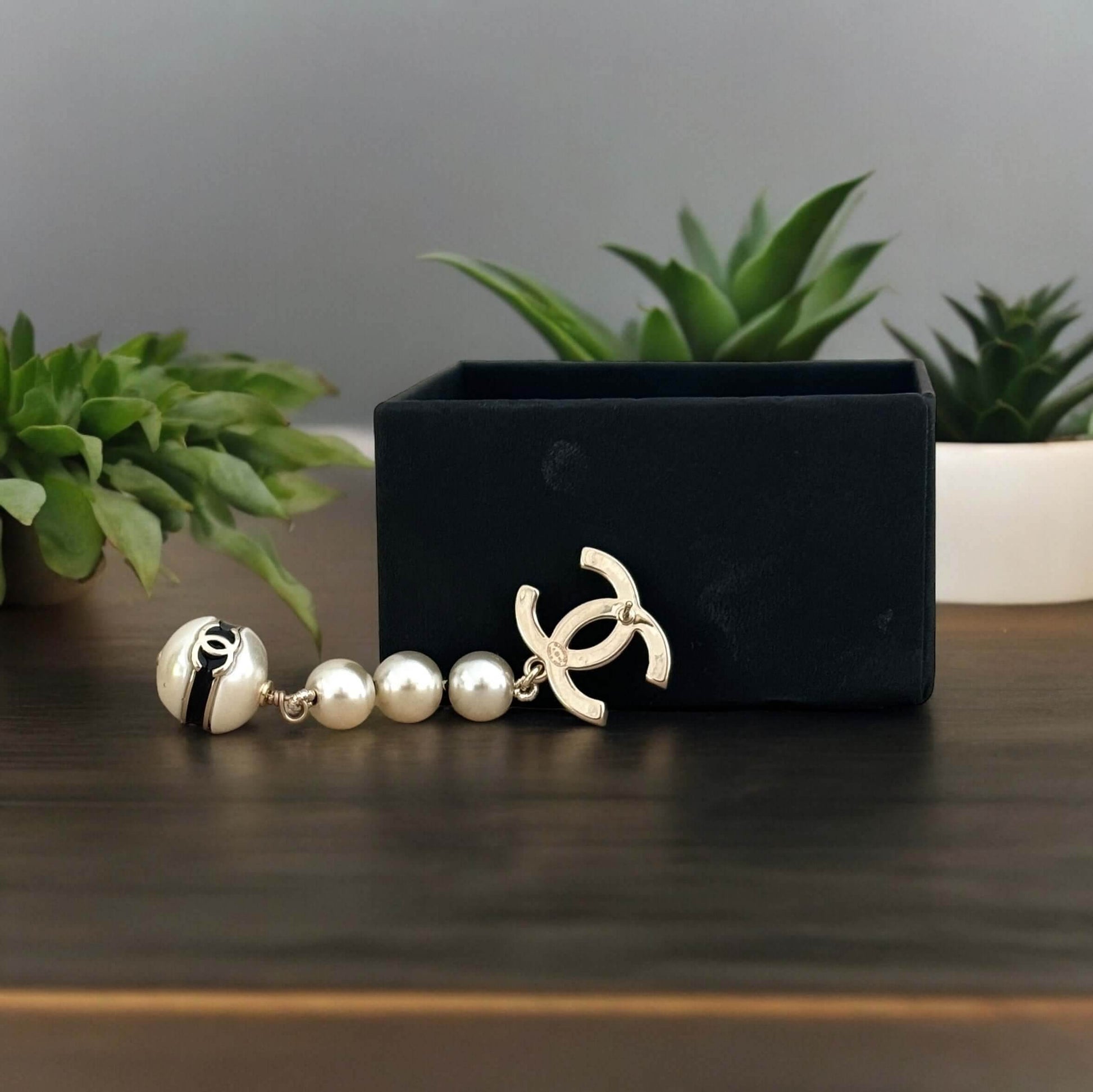 Chanel Gold CC Pearl Dangle Earrings - My Mama Found What 
