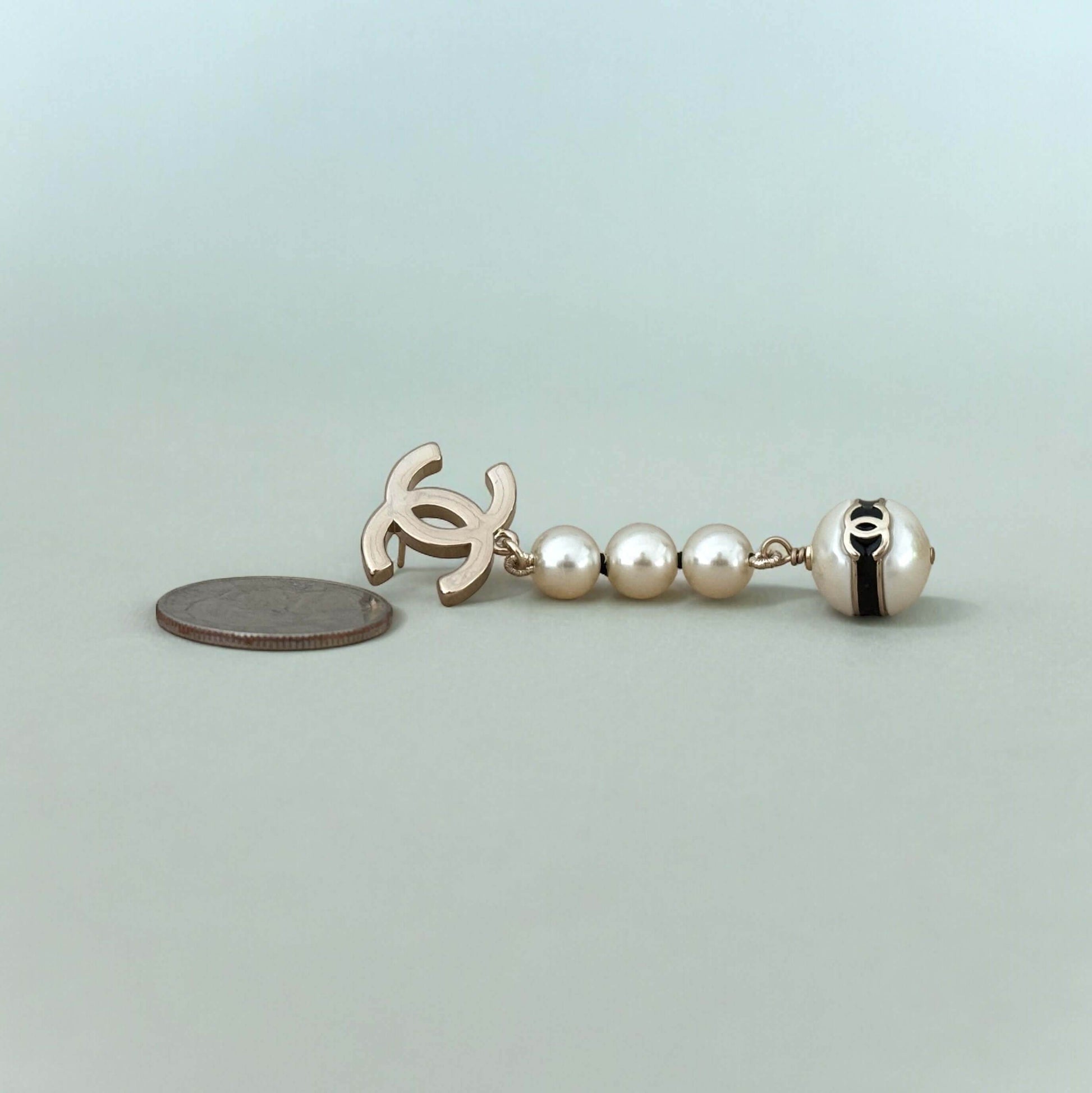 Chanel Gold CC Pearl Dangle Earrings - My Mama Found What 