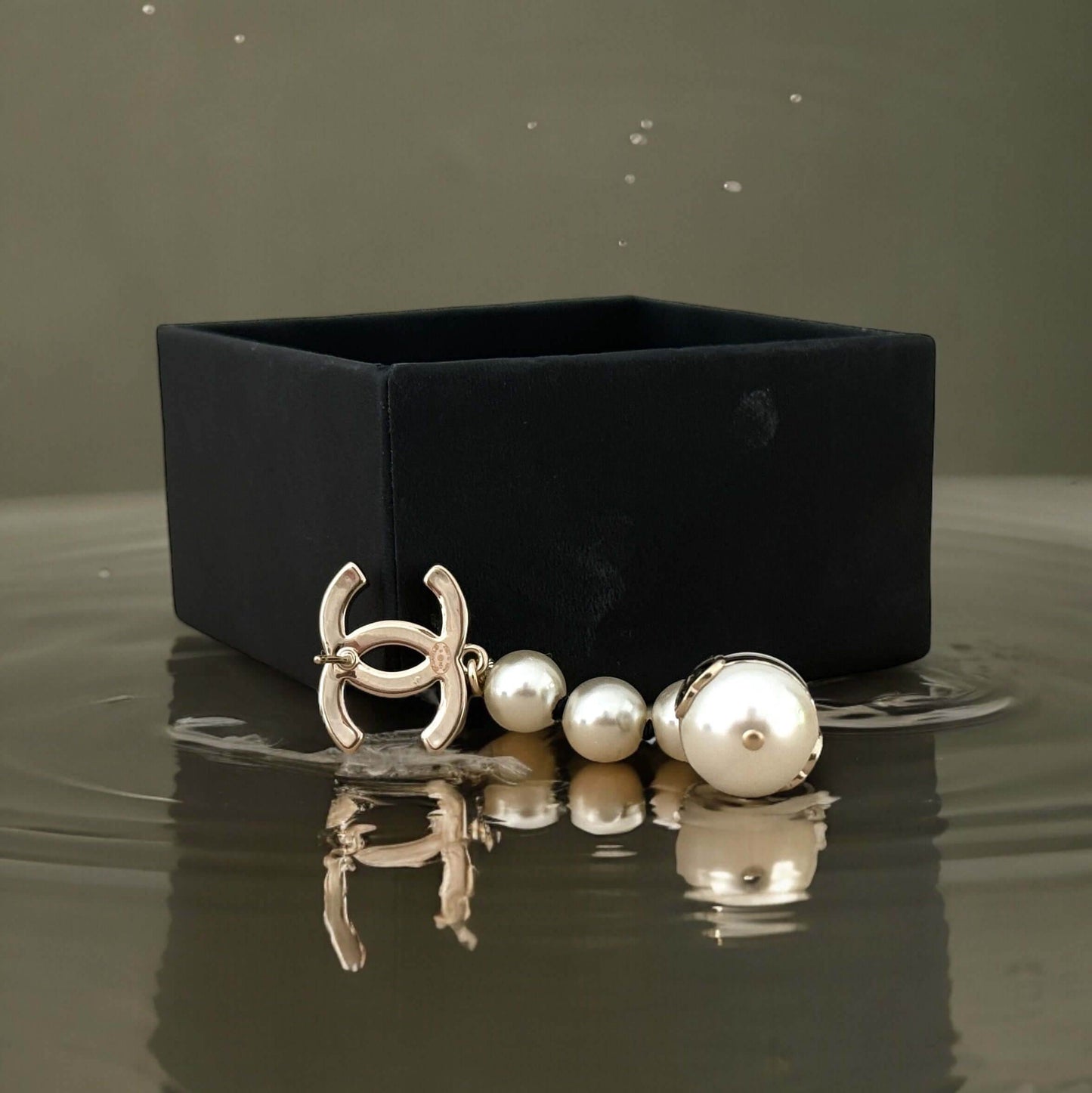 Chanel Gold CC Pearl Dangle Earrings - My Mama Found What  My Mama Found What 