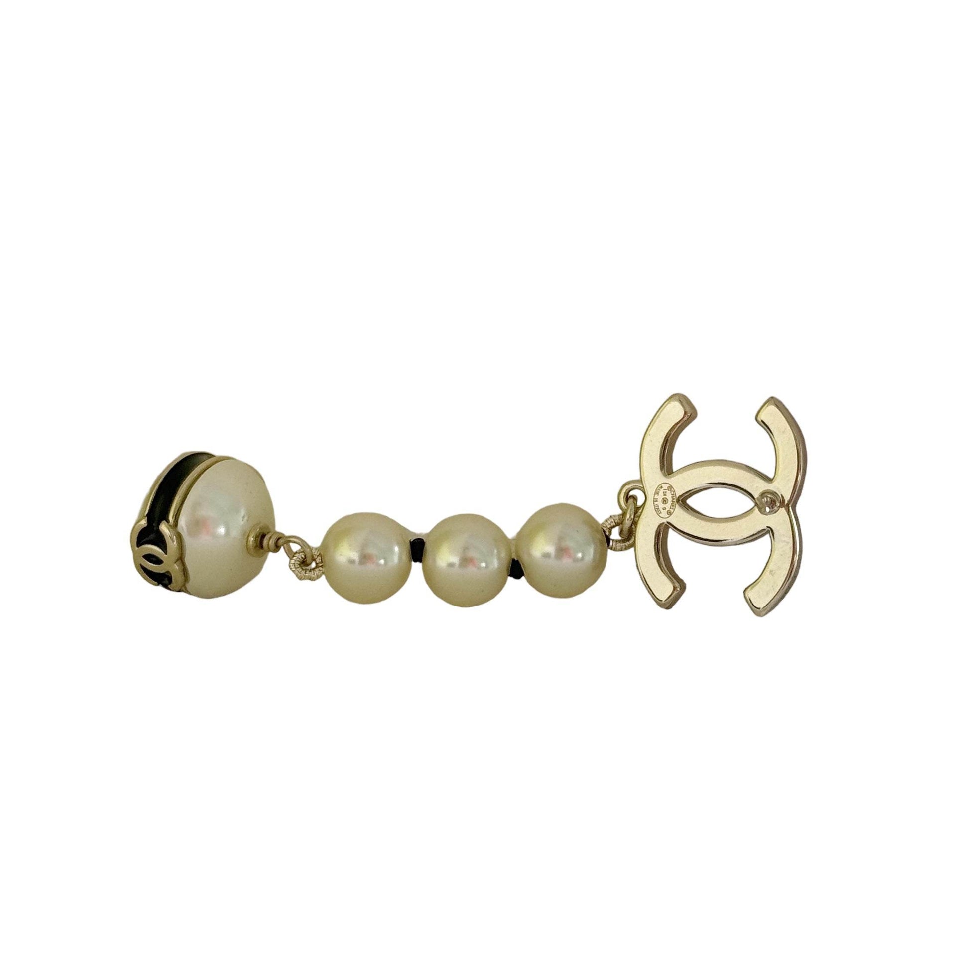 Chanel Gold CC Pearl Dangle Earrings - My Mama Found What 