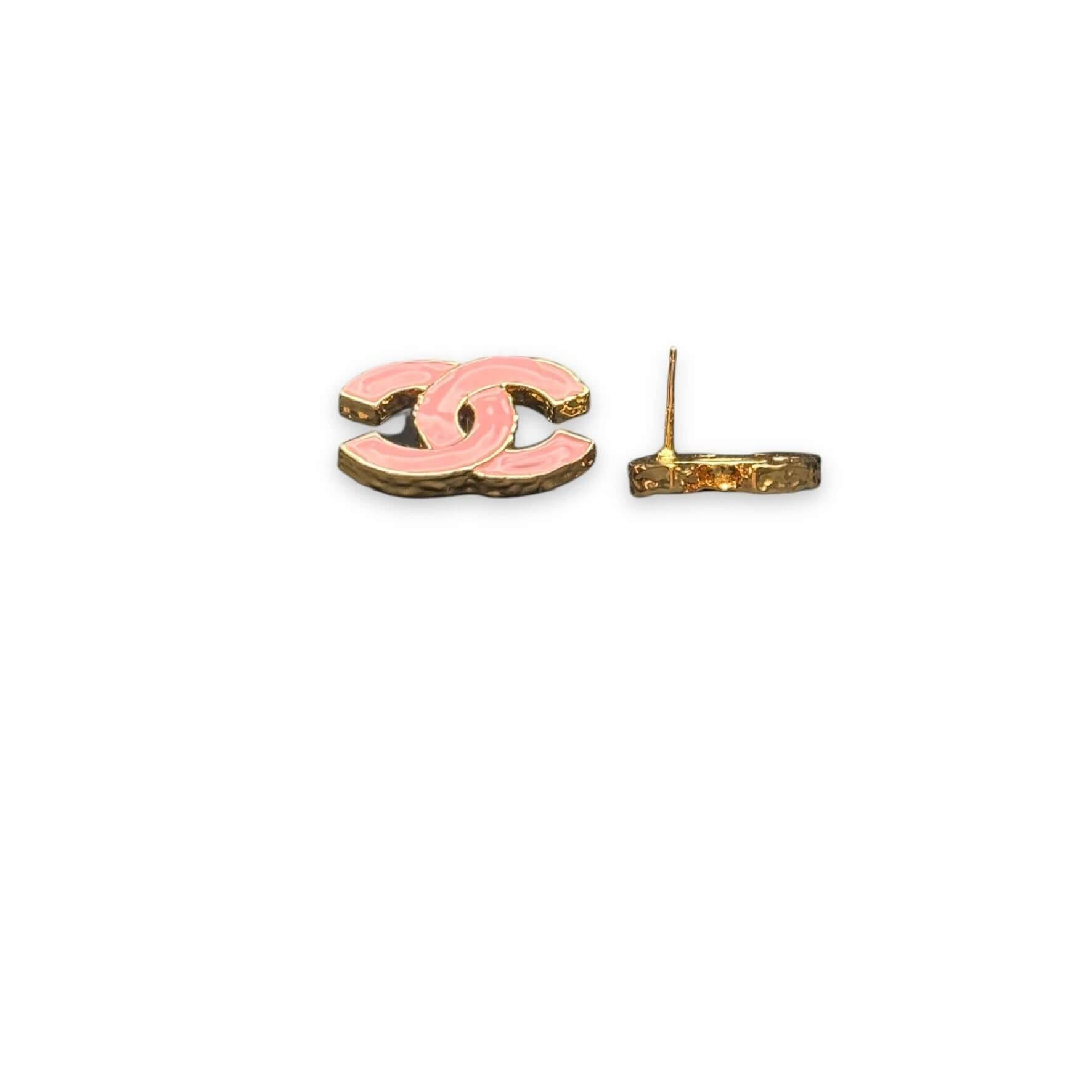Chanel Gold CC Pink Earrings Pre-Owned - My Mama Found What 