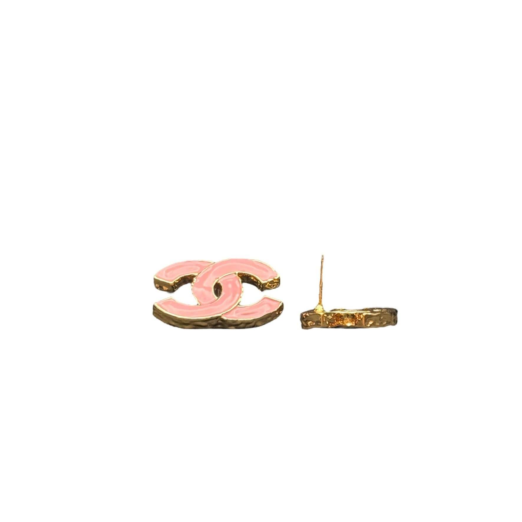 Chanel Gold CC Pink Earrings Pre-Owned - My Mama Found What 