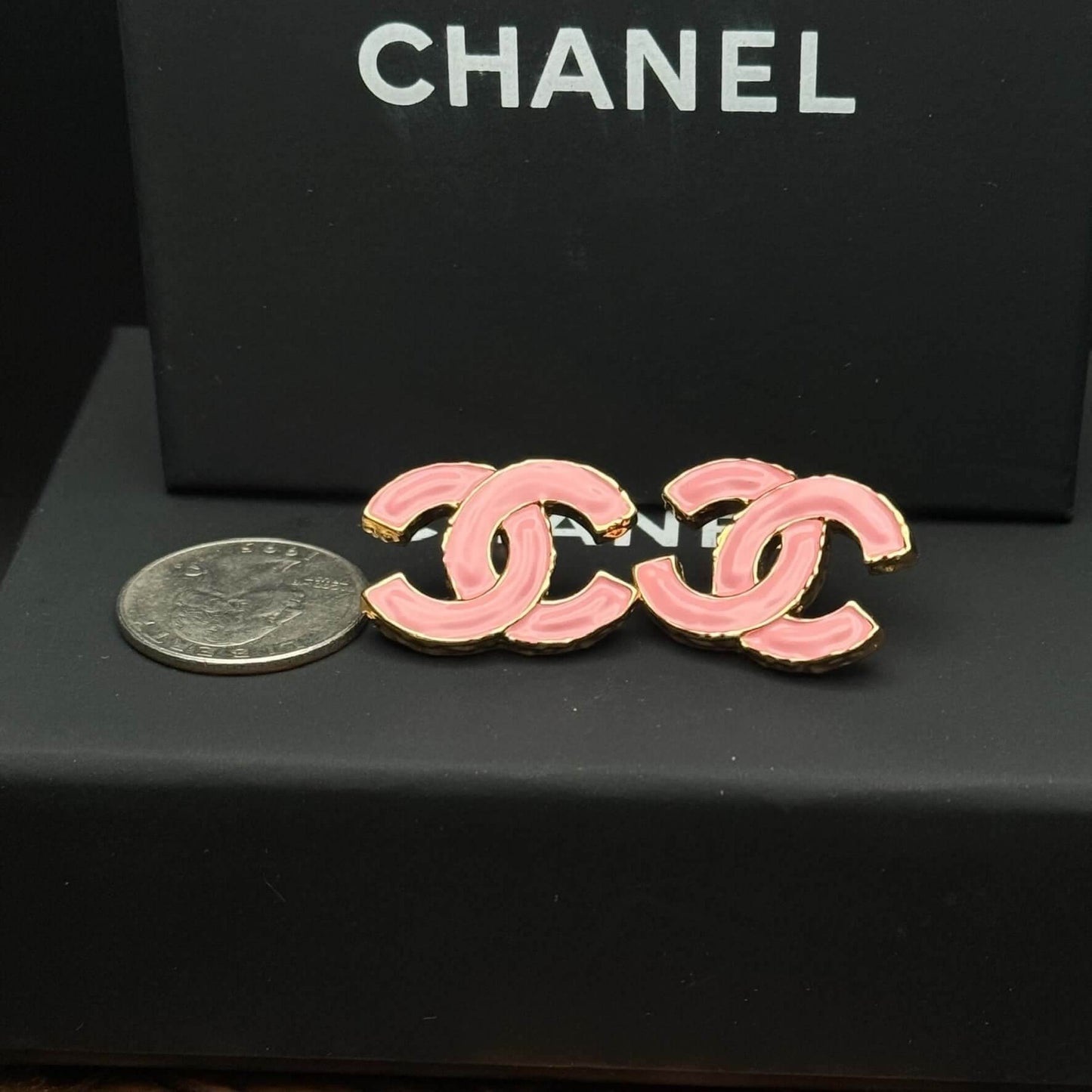 Chanel Gold CC Pink Earrings Pre-Owned - My Mama Found What 
