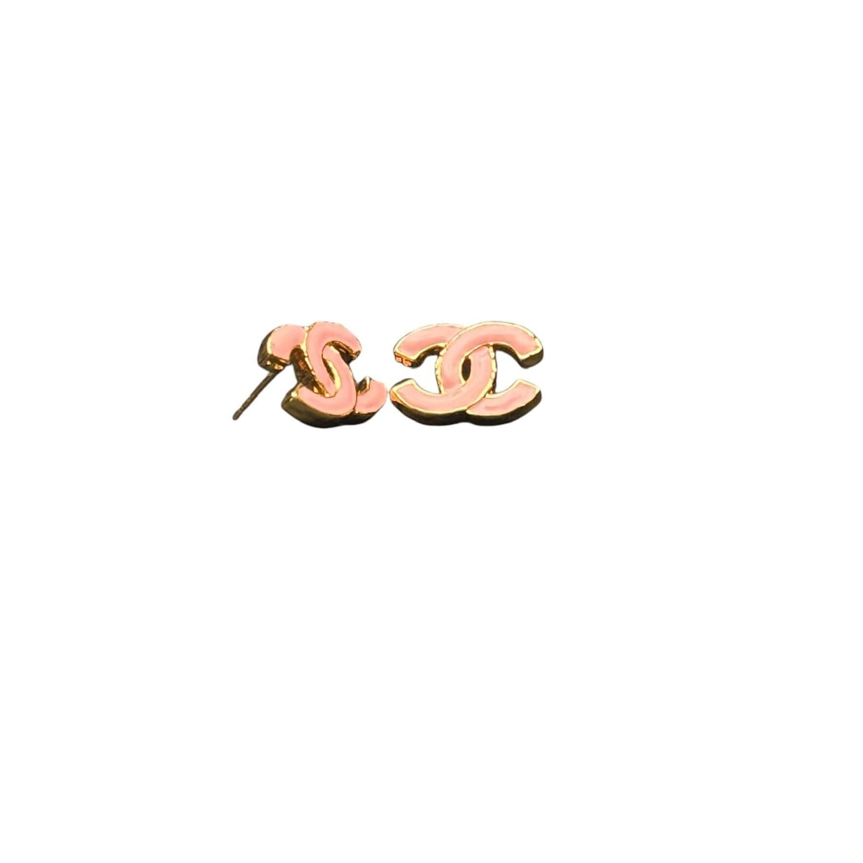 Chanel Gold CC Pink Earrings Pre-Owned - My Mama Found What 