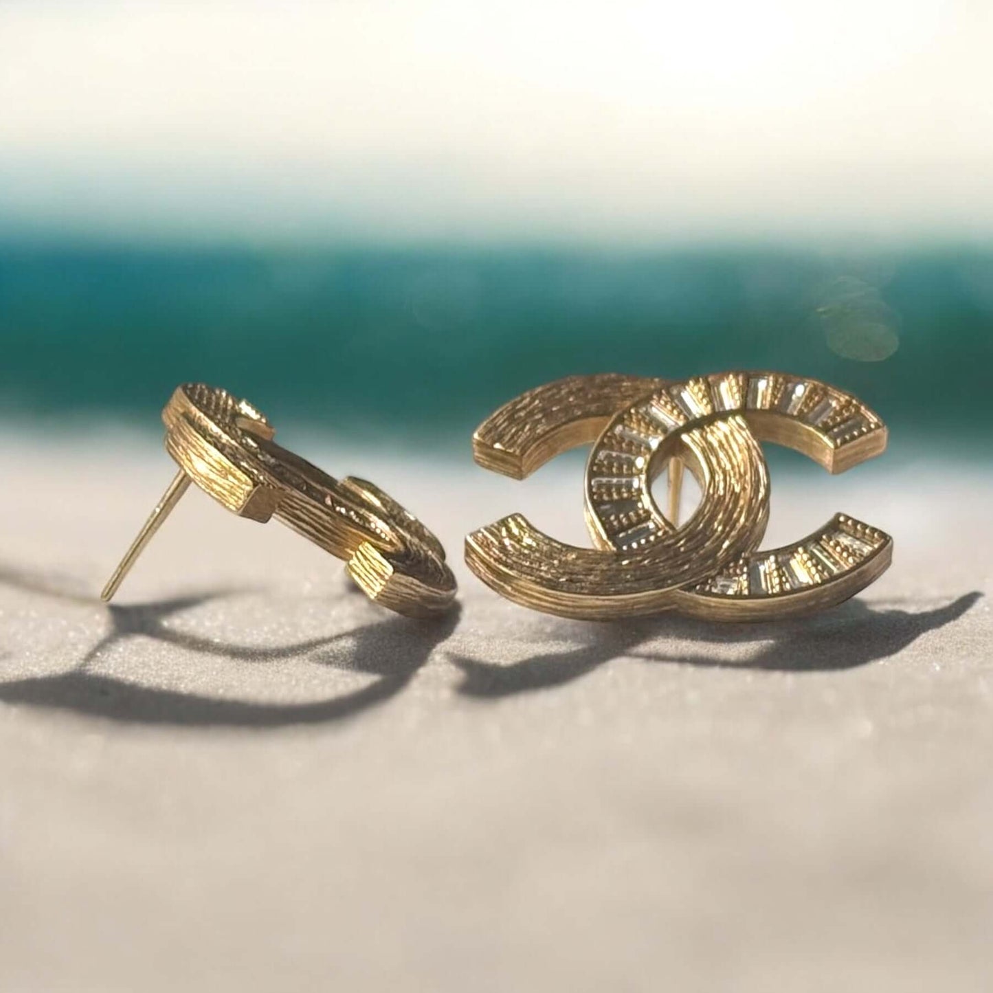 Pre-Owned Chanel Gold CC w/ Texture & Crystals - My Mama Found What   My Mama Found What 