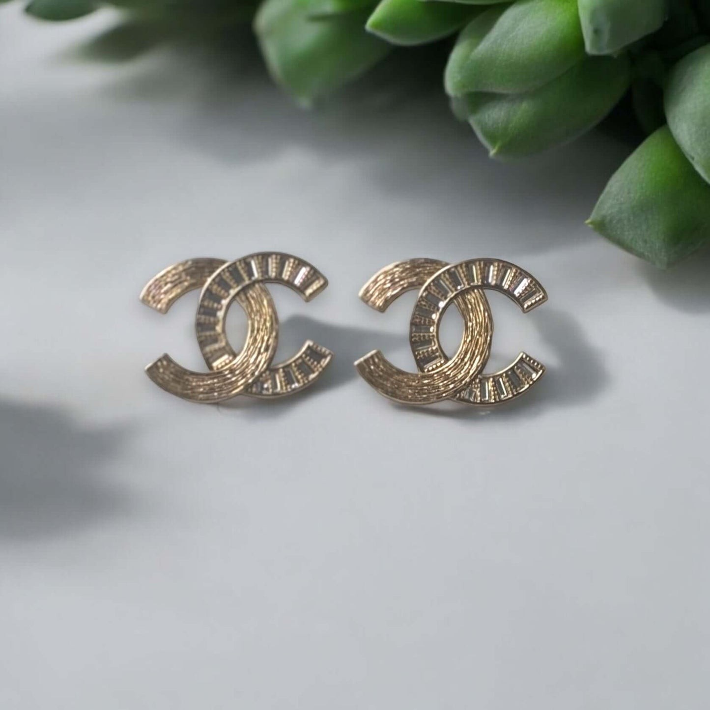 Pre-Owned Chanel Gold CC w/ Texture & Crystals - My Mama Found What   My Mama Found What 