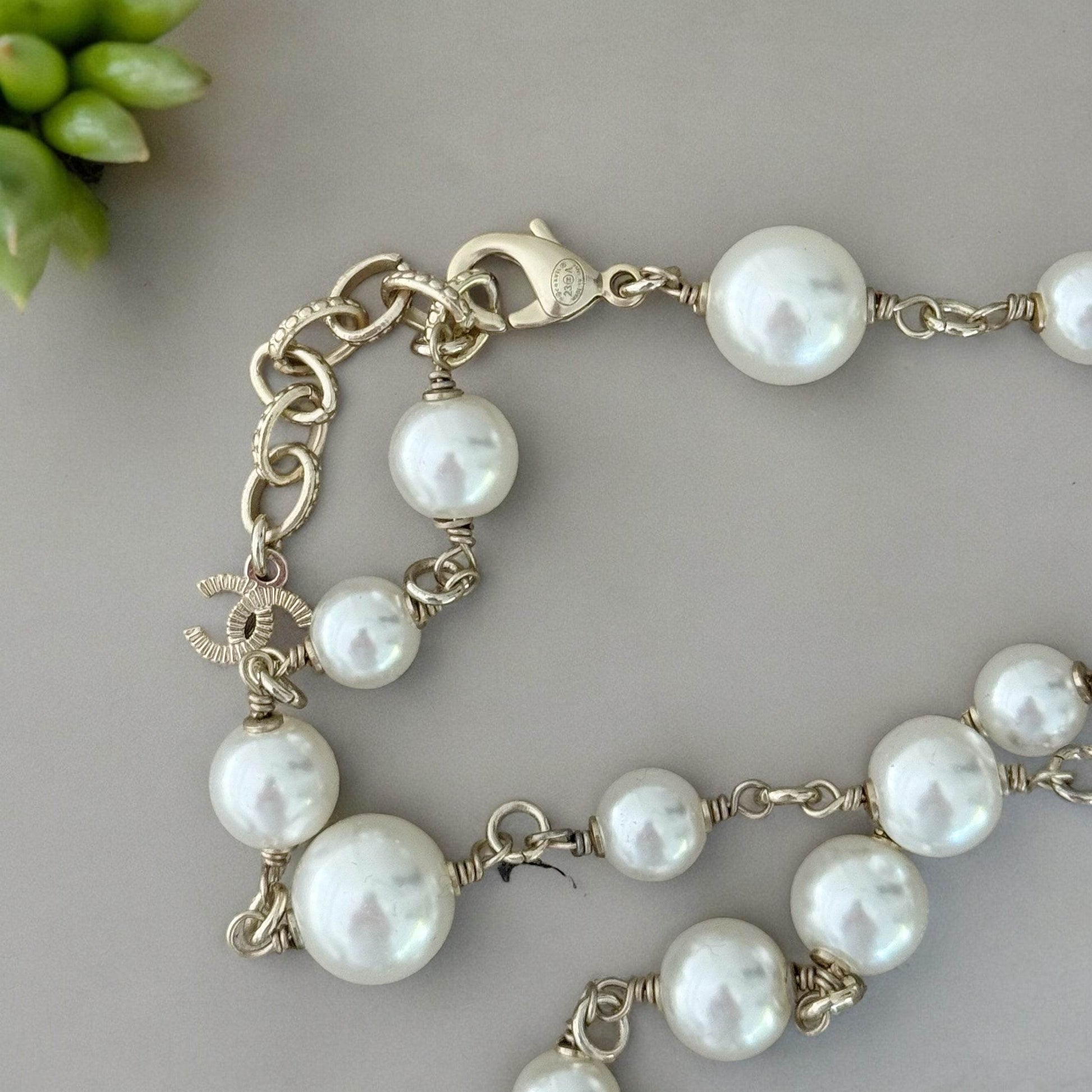 Chanel Gold , Pearl Double C Double Wrap Adjustable Necklace - My Mama Found What 