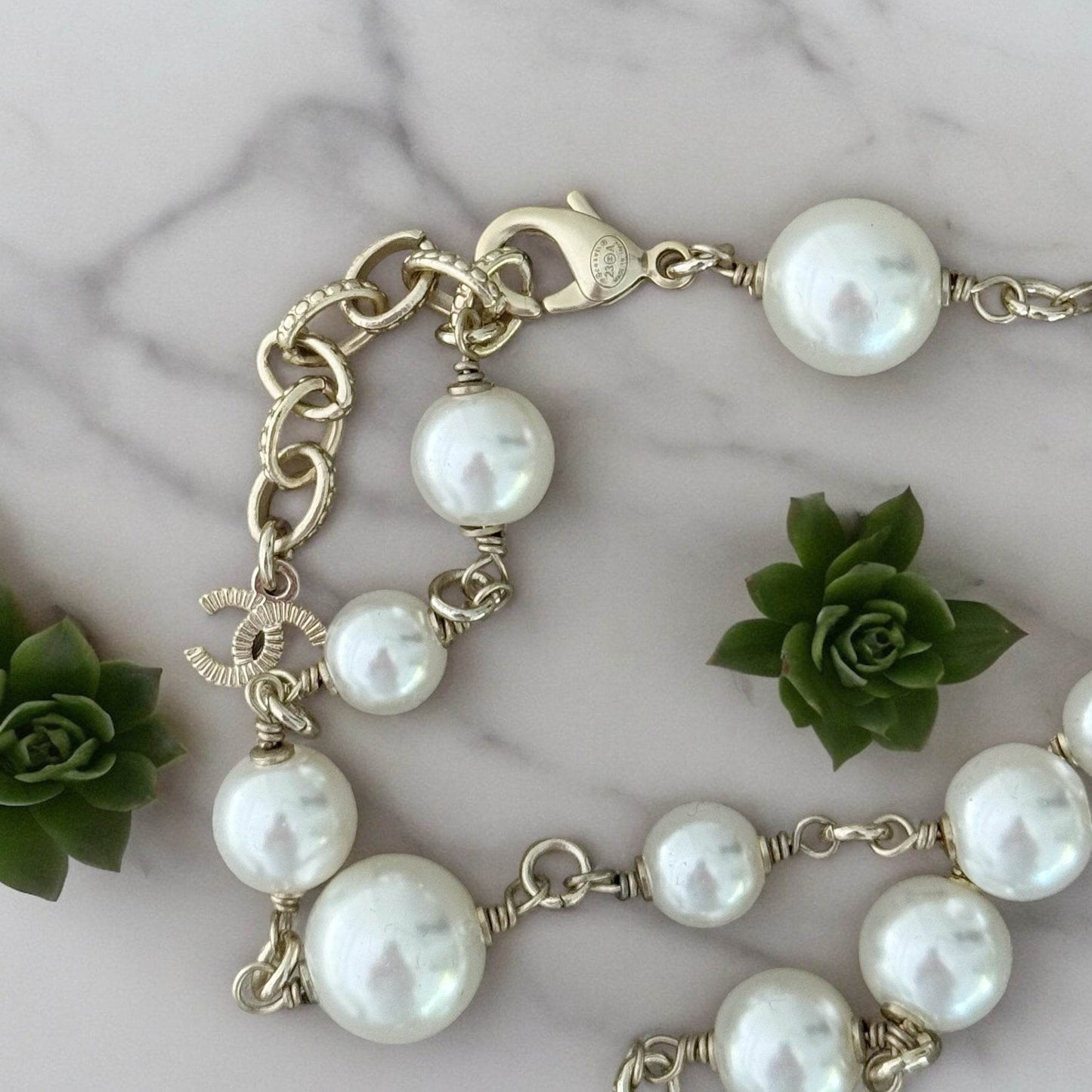 Chanel Gold , Pearl Double C Double Wrap Adjustable Necklace - My Mama Found What  My Mama Found What 