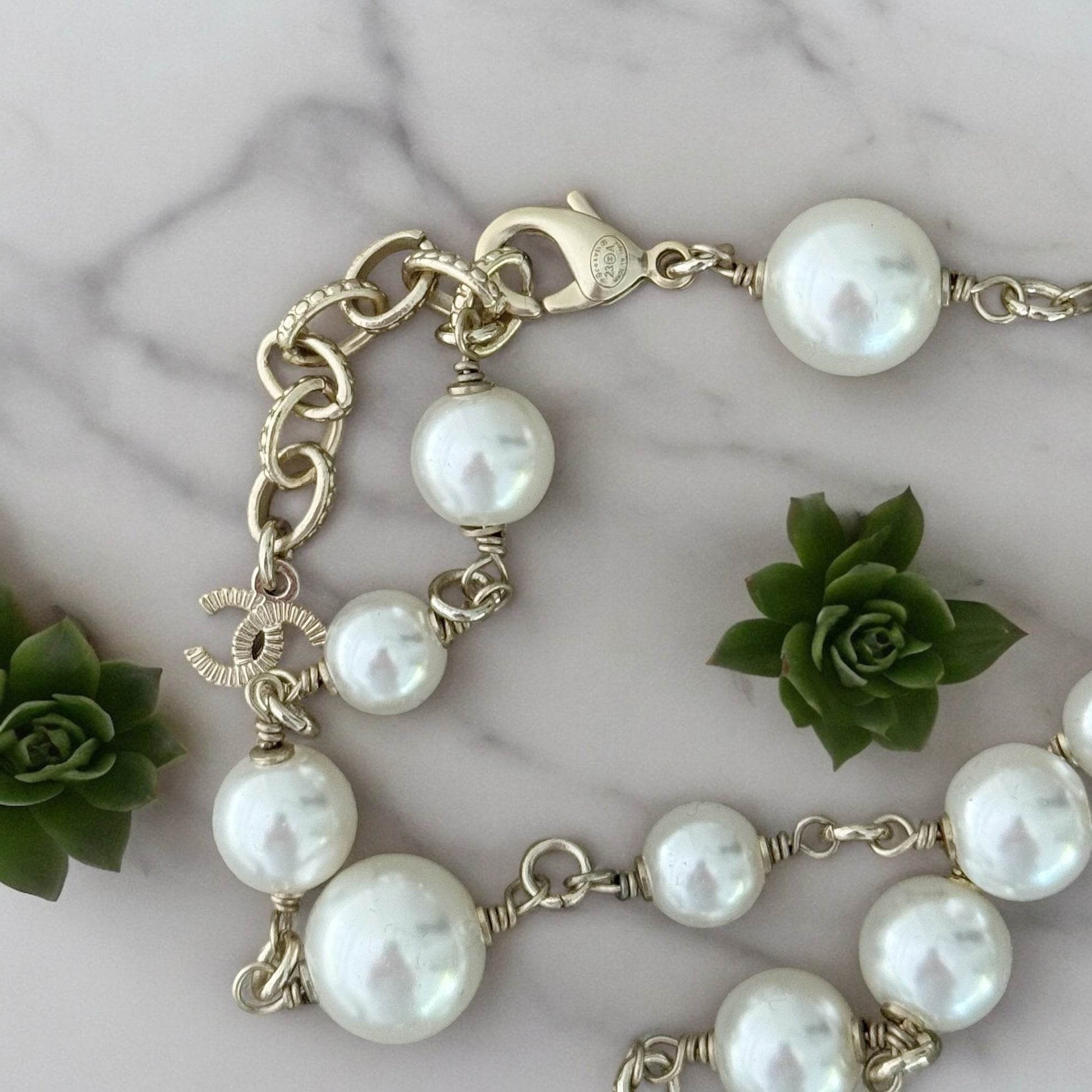 Chanel Gold , Pearl Double C Double Wrap Adjustable Necklace - My Mama Found What 