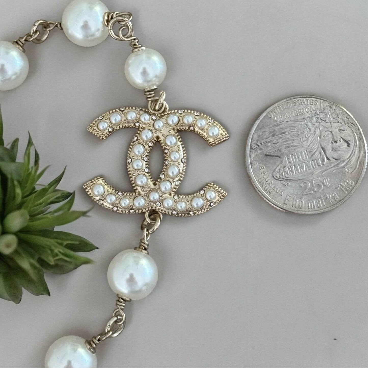 Chanel Gold , Pearl Double C Double Wrap Adjustable Necklace - My Mama Found What  My Mama Found What 