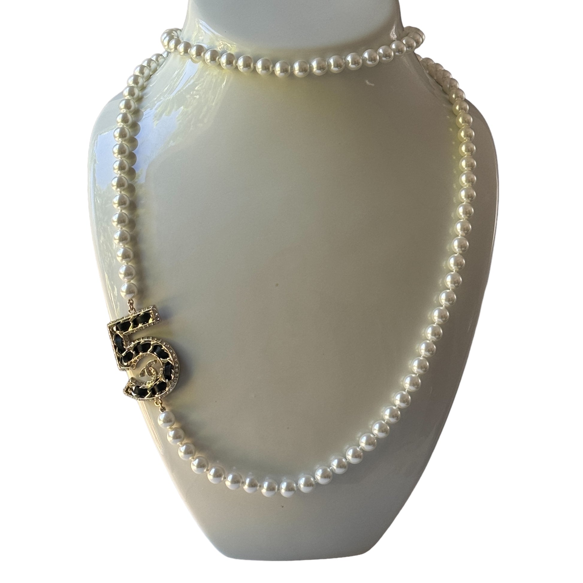 Chanel Knotted Pearl No.5  CC Sweater Necklace - My Mama Found What  