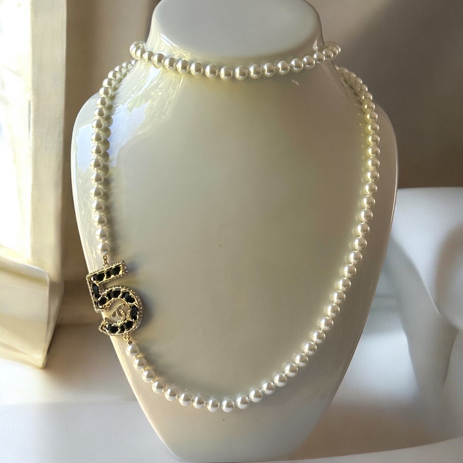 Chanel Knotted Pearl No.5  CC Sweater Necklace - My Mama Found What  