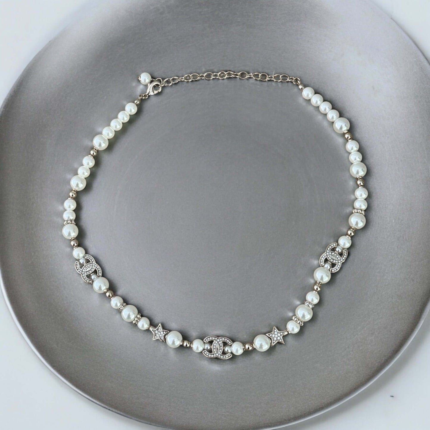 Chanel Pearl CC Star & Crystals Choker - My Mama Found What   My Mama Found What 