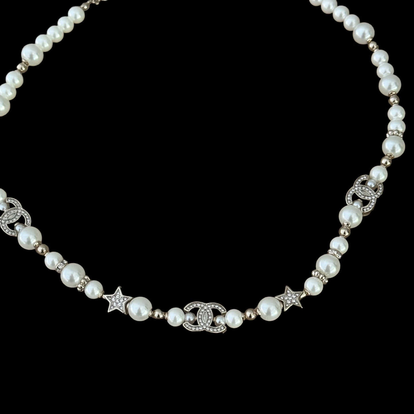 Chanel Pearl CC Star & Crystals Choker - My Mama Found What   My Mama Found What 