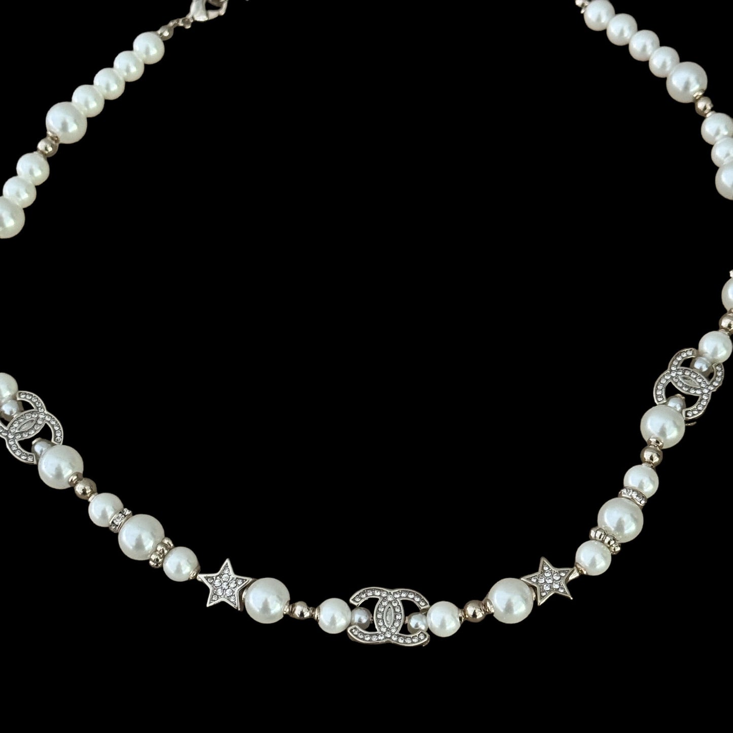 Chanel Pearl CC Star & Crystals Choker - My Mama Found What   My Mama Found What 