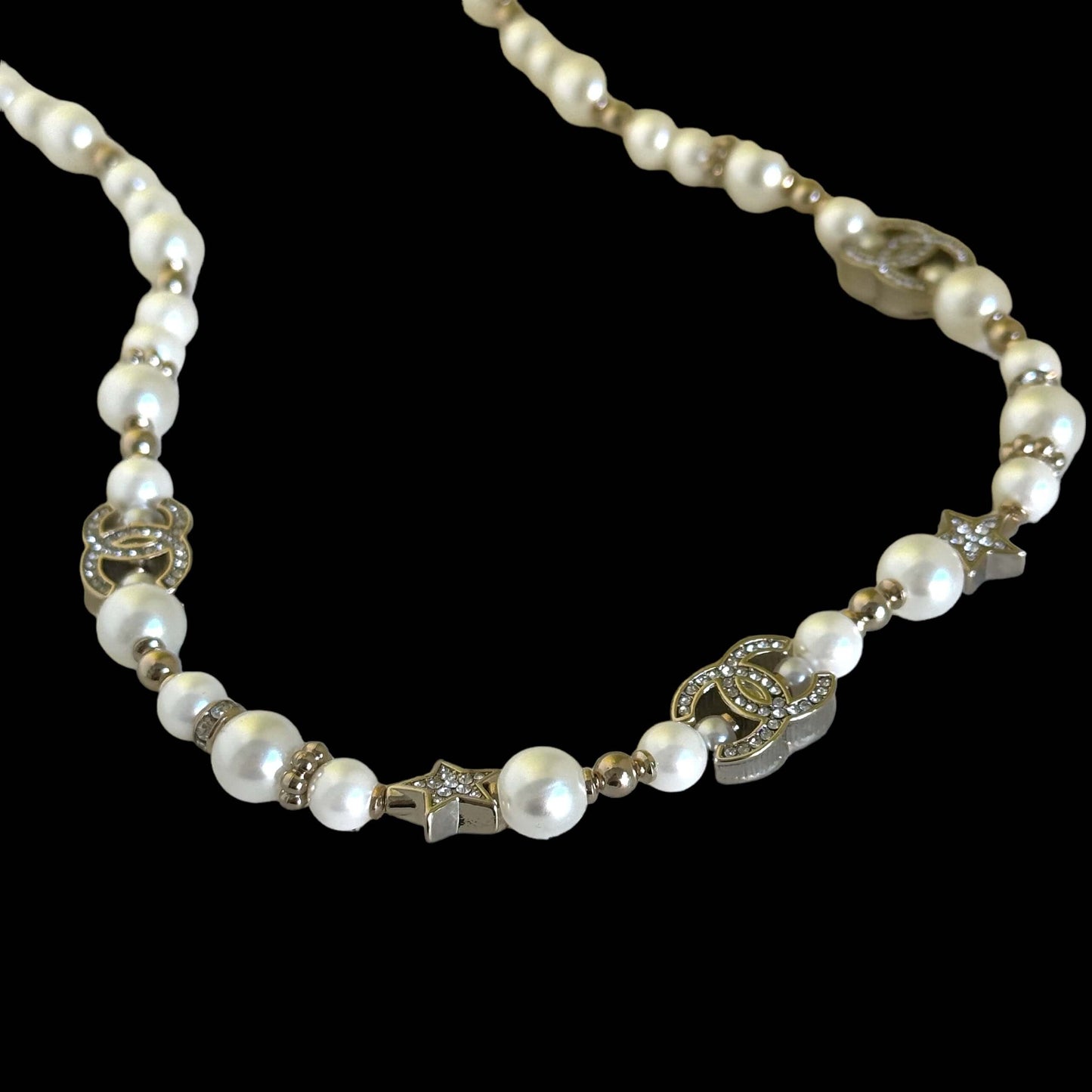 Chanel Pearl CC Star & Crystals Choker - My Mama Found What   My Mama Found What 