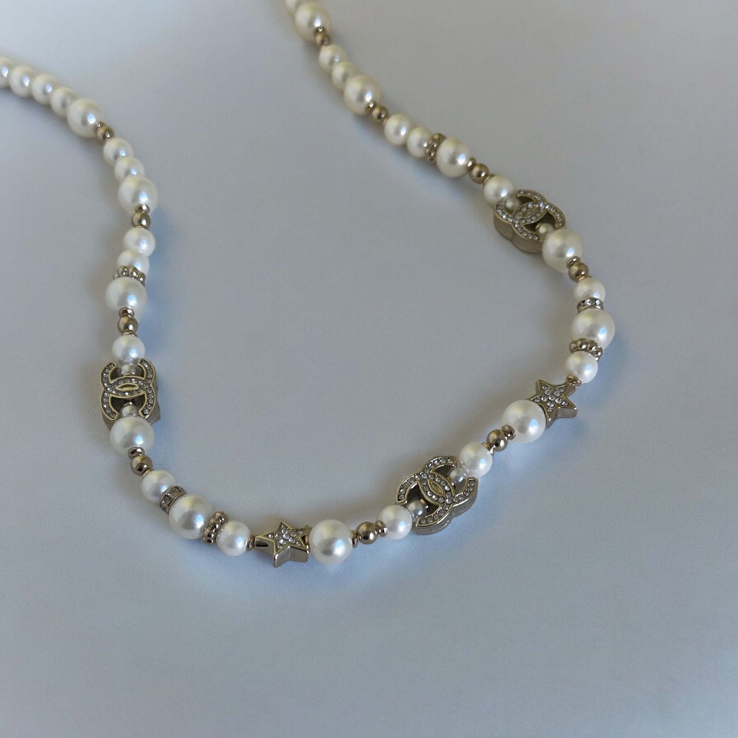 Chanel Pearl CC Star & Crystals Choker - My Mama Found What   My Mama Found What 