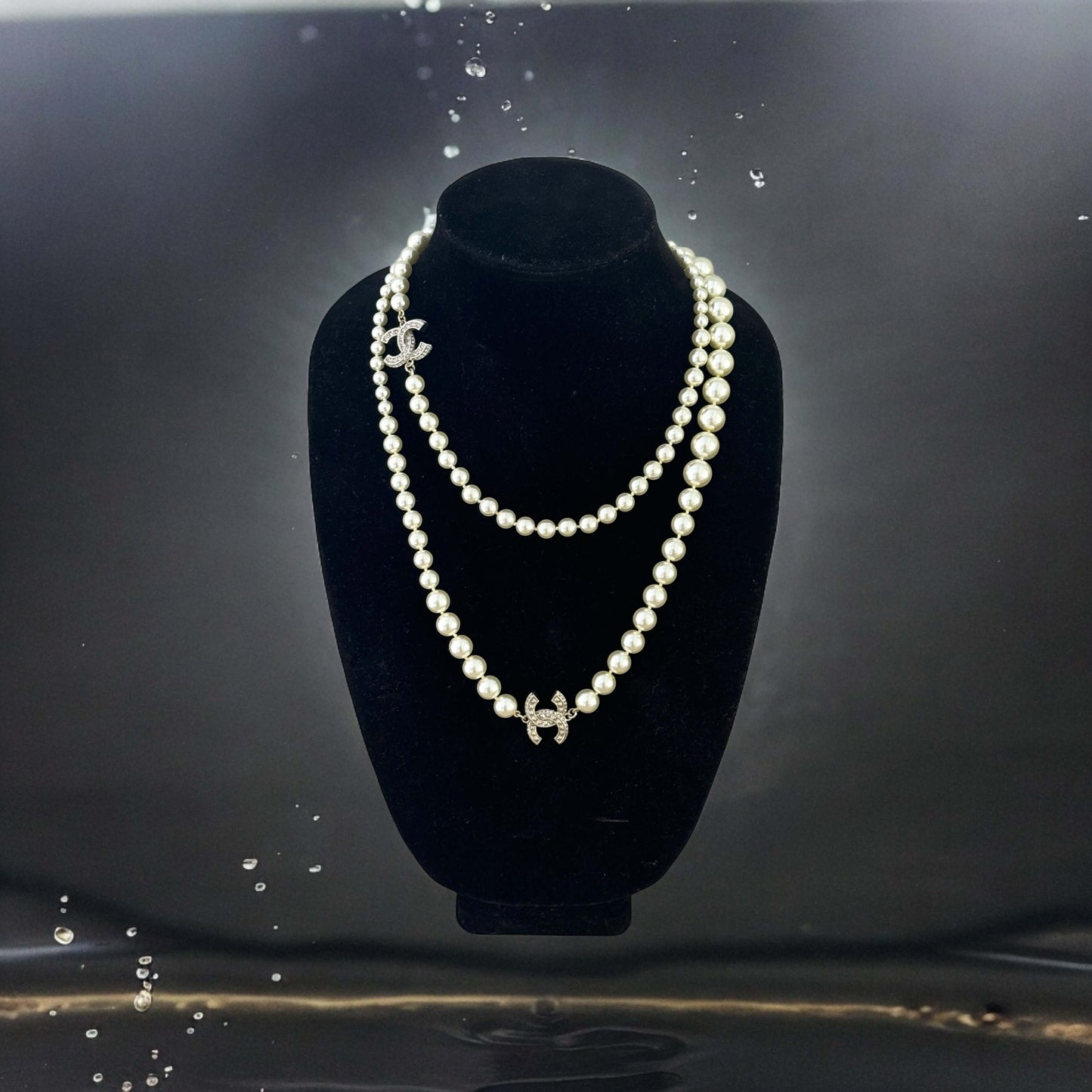 Chanel Pearl Knotted Sweater Necklace with CC - My Mama Found What   My Mama Found What 