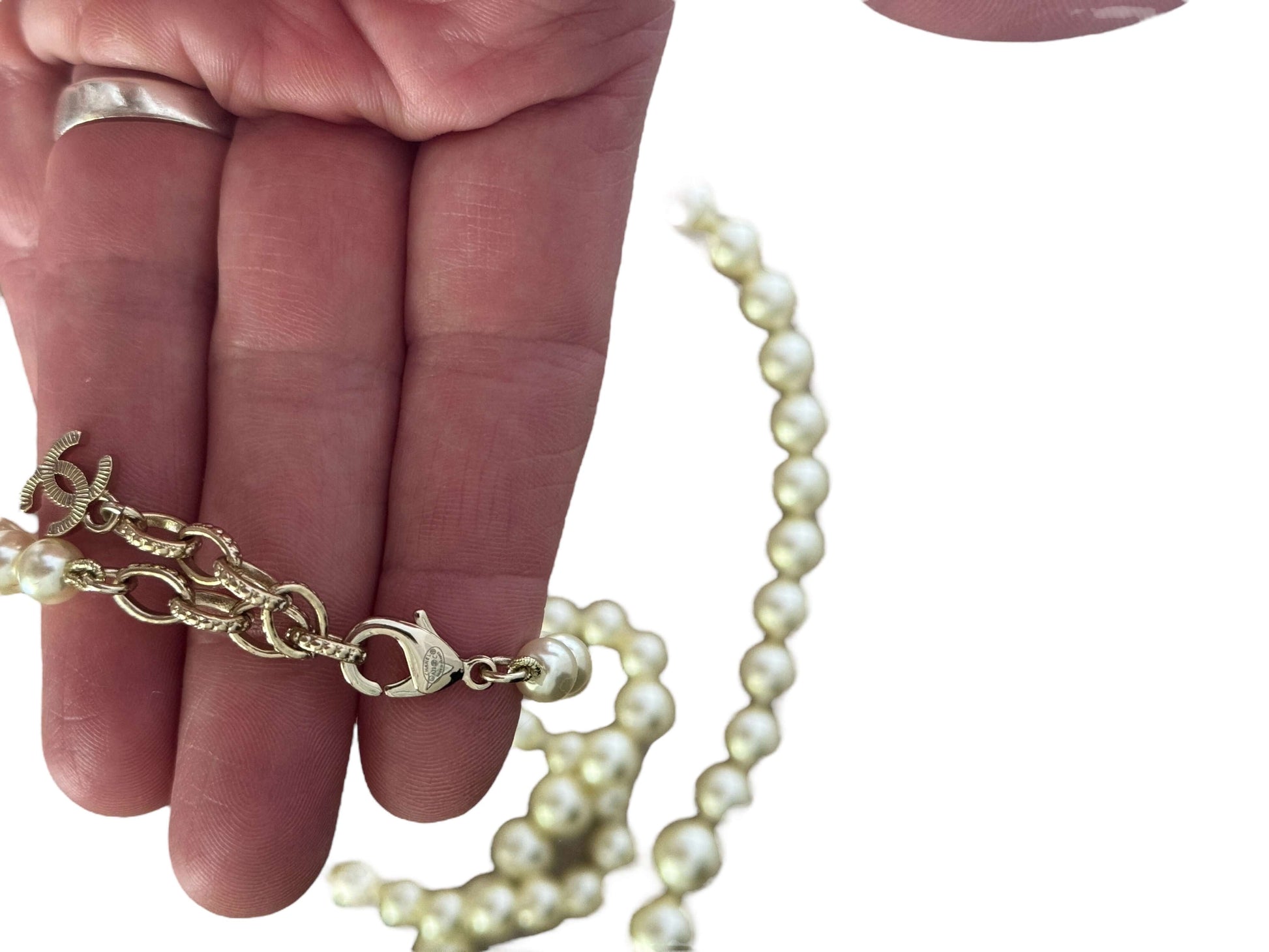 Chanel Pearl Knotted Sweater Necklace with CC - My Mama Found What  