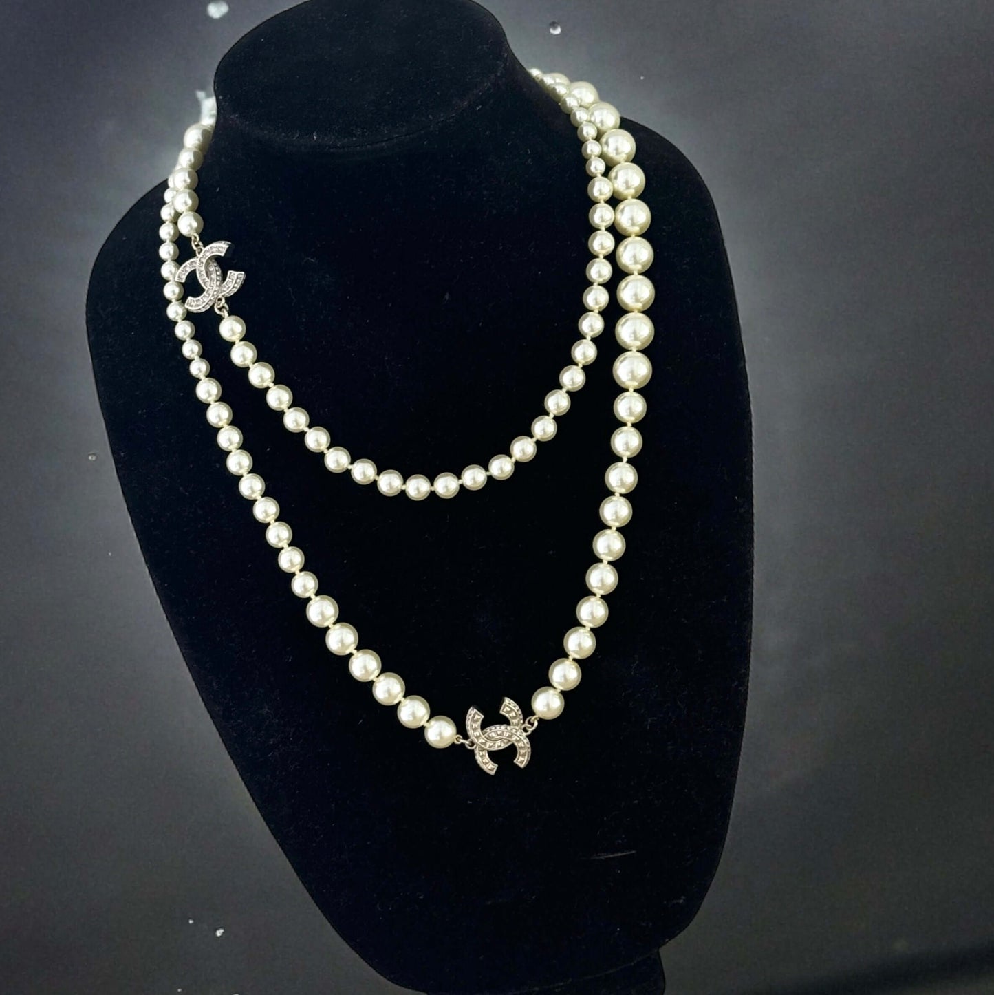 Chanel Pearl Knotted Sweater Necklace with CC - My Mama Found What   My Mama Found What 