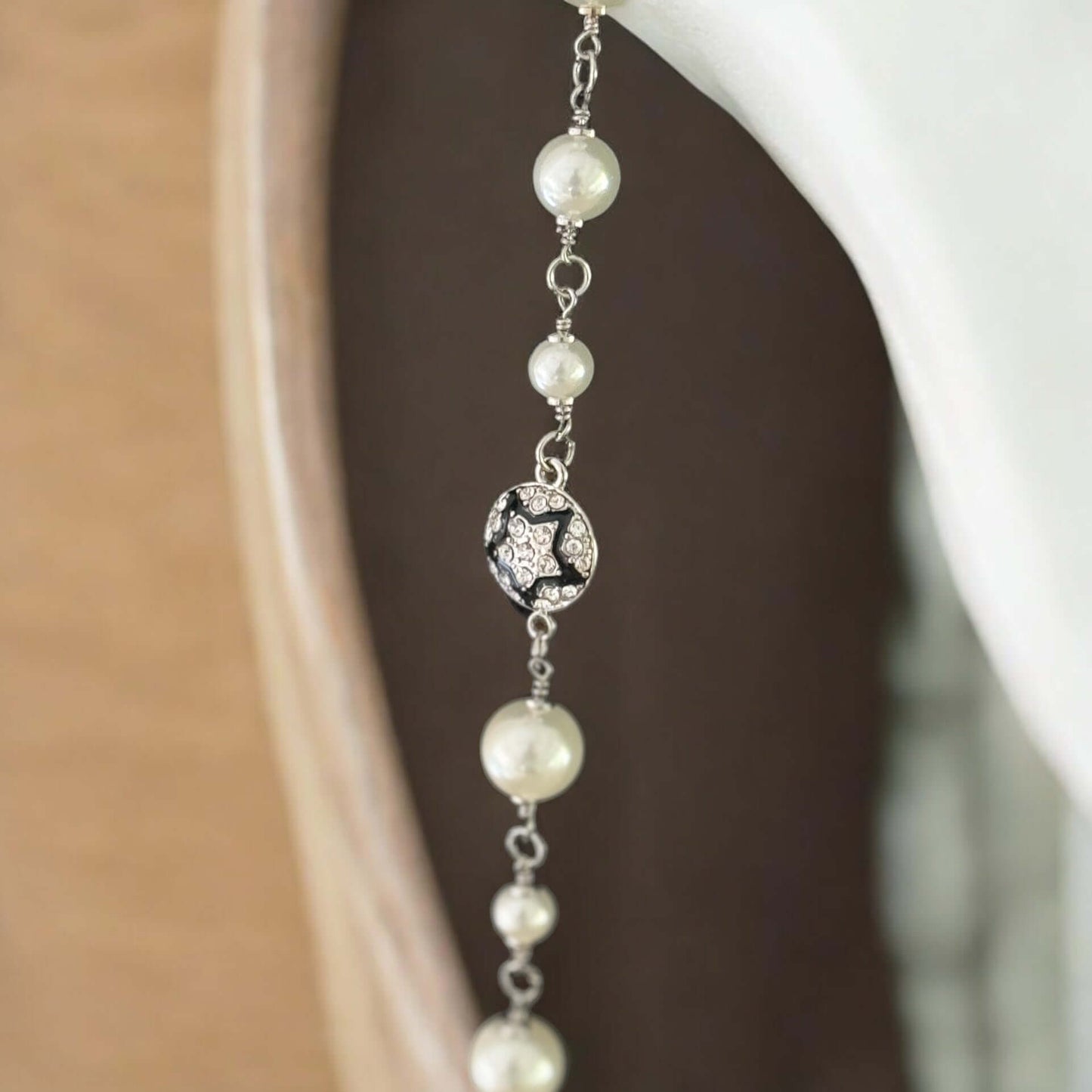 Chanel Silver Black Pearls Chain Link Sweater Necklace - My Mama Found What   My Mama Found What 