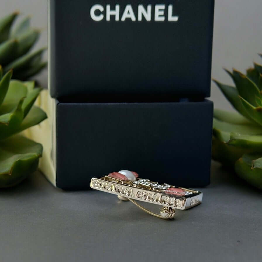 Chanel Strass CC cut out Square Brooch Hard to Find Pin - My Mama Found What  