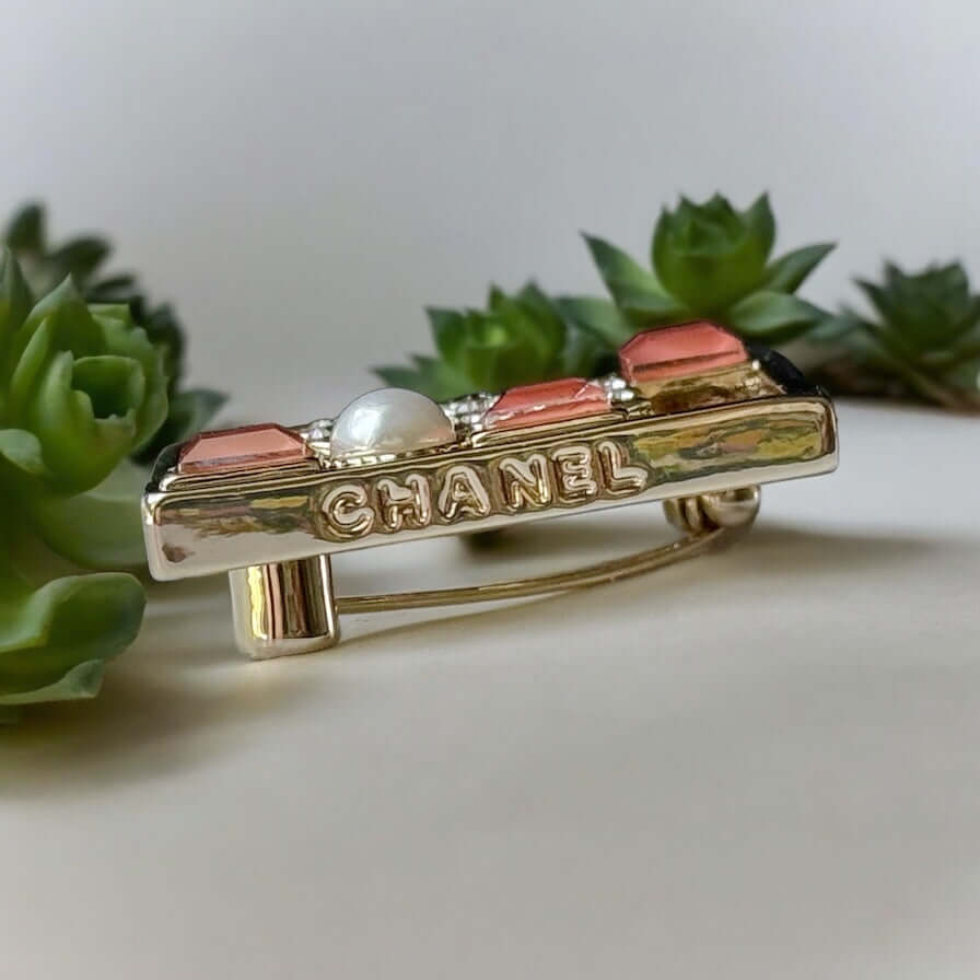 Chanel Strass CC cut out Square Brooch Hard to Find Pin - My Mama Found What   My Mama Found What 
