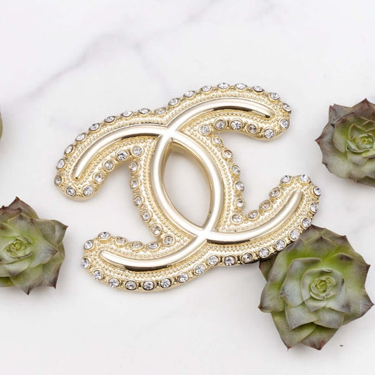 Chanel Strass CC with Striking Crystals Accented on Edges Brooch - My Mama Found What   My Mama Found What 