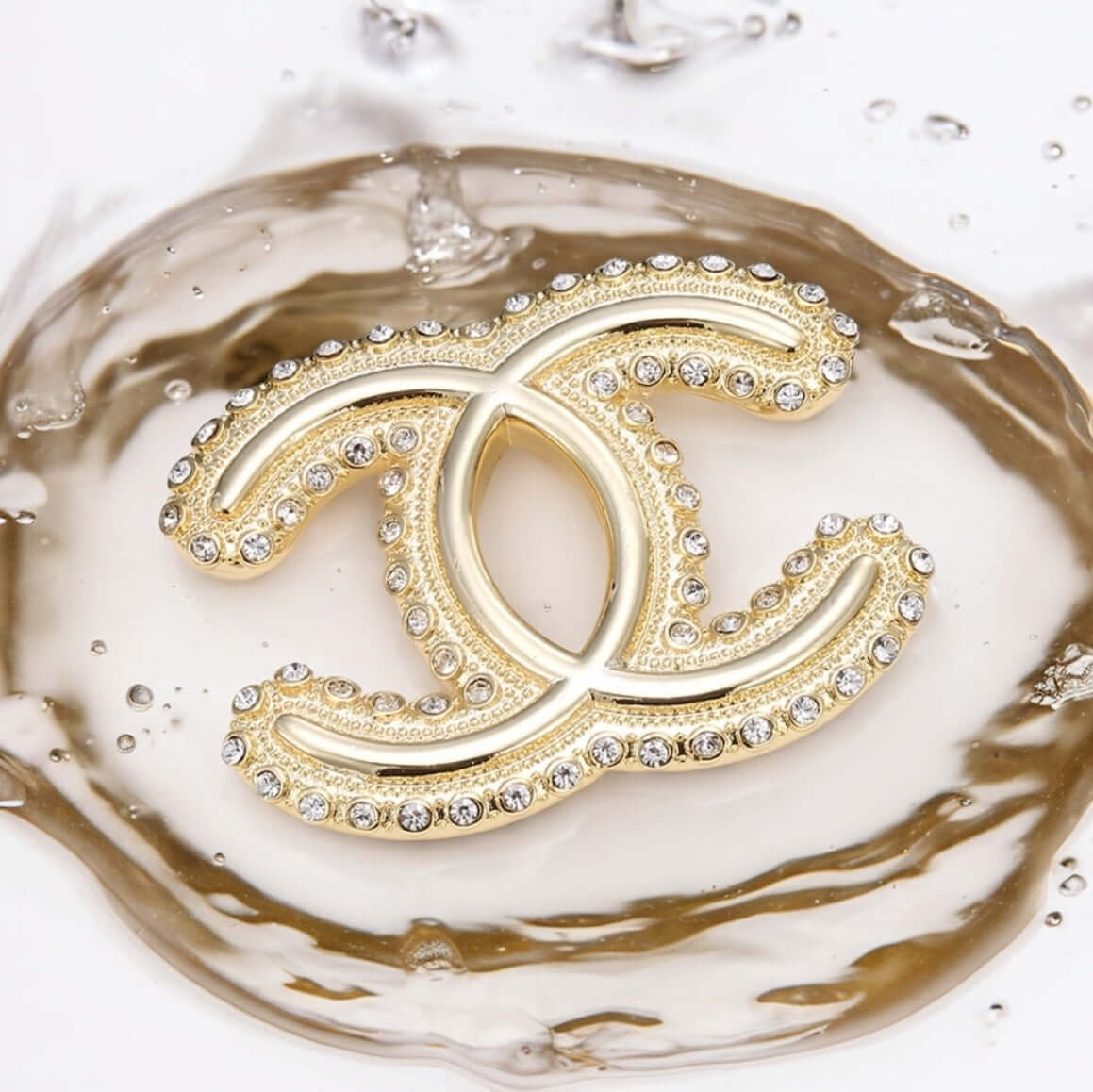 Chanel Strass CC with Striking Crystals Accented on Edges Brooch - My Mama Found What   My Mama Found What 